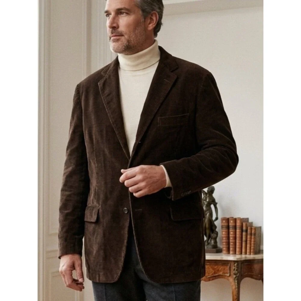 J Crew Men's Brown Corduroy Jacket Size XL